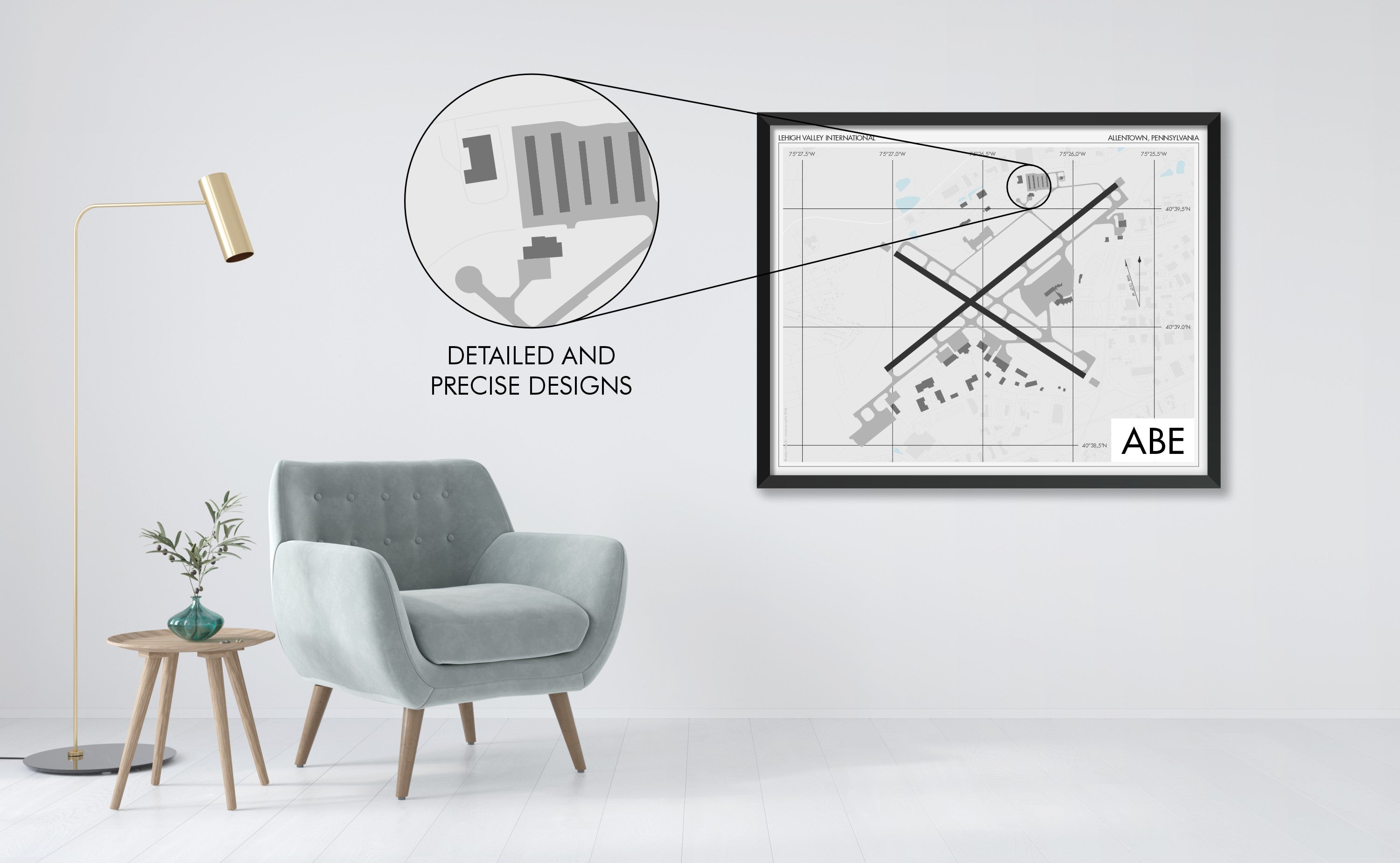 Lehigh Valley International Airport Art Print, ABE