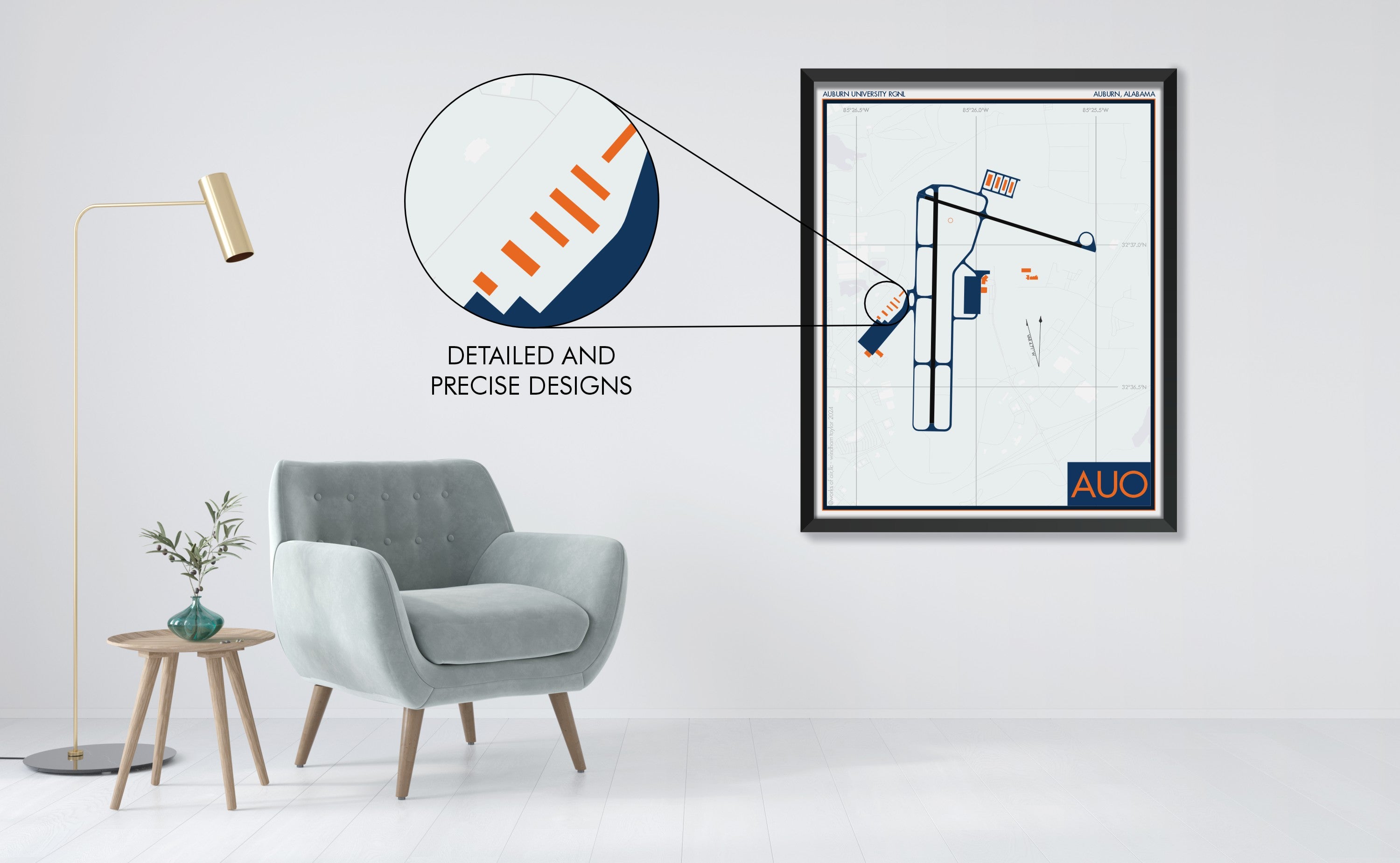 Auburn University Regional Airport Art Print (AUO)