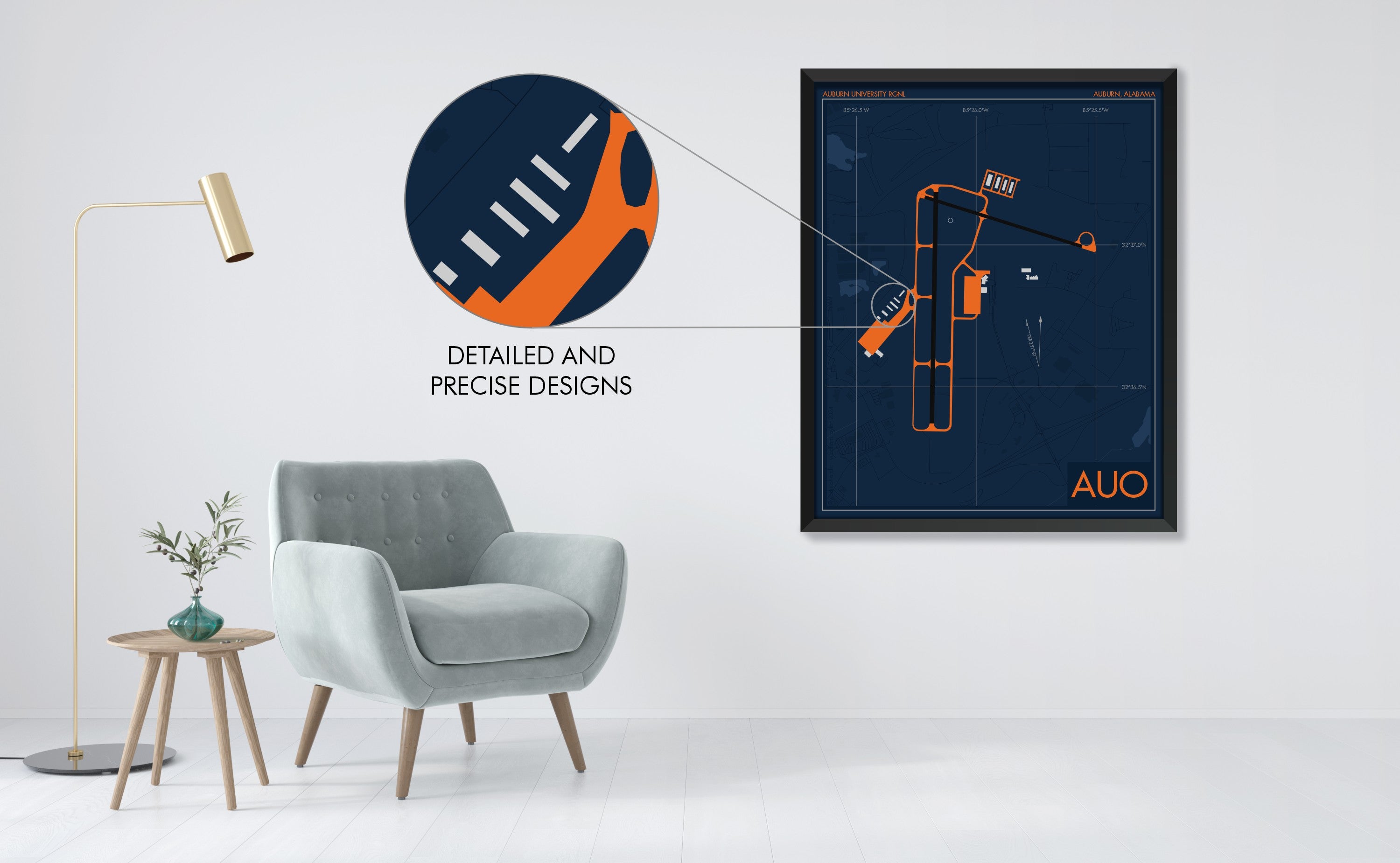 Auburn University Regional Airport Art Print (AUO)