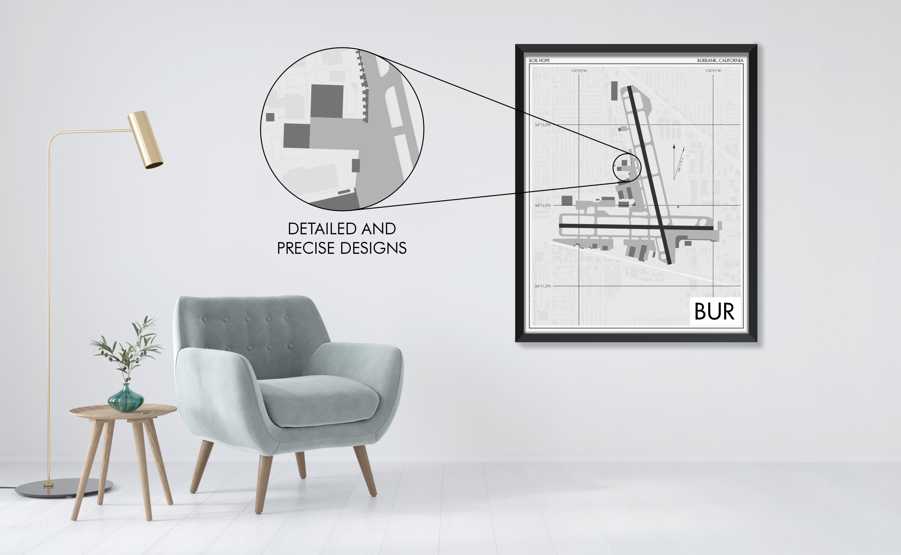 Hollywood Burbank Bob Hope Airport (BUR) Art Print
