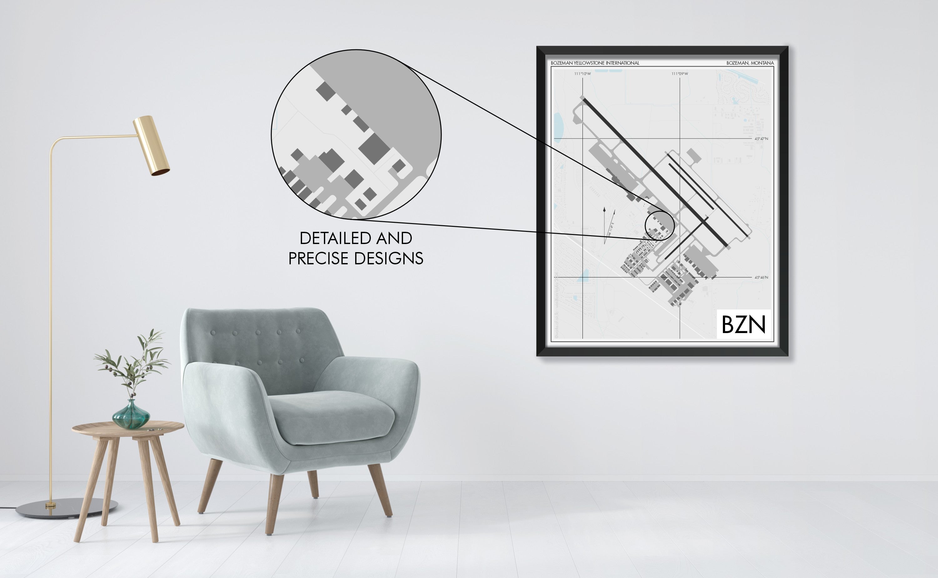Bozeman Yellowstone International Airport (BZN) Art Print