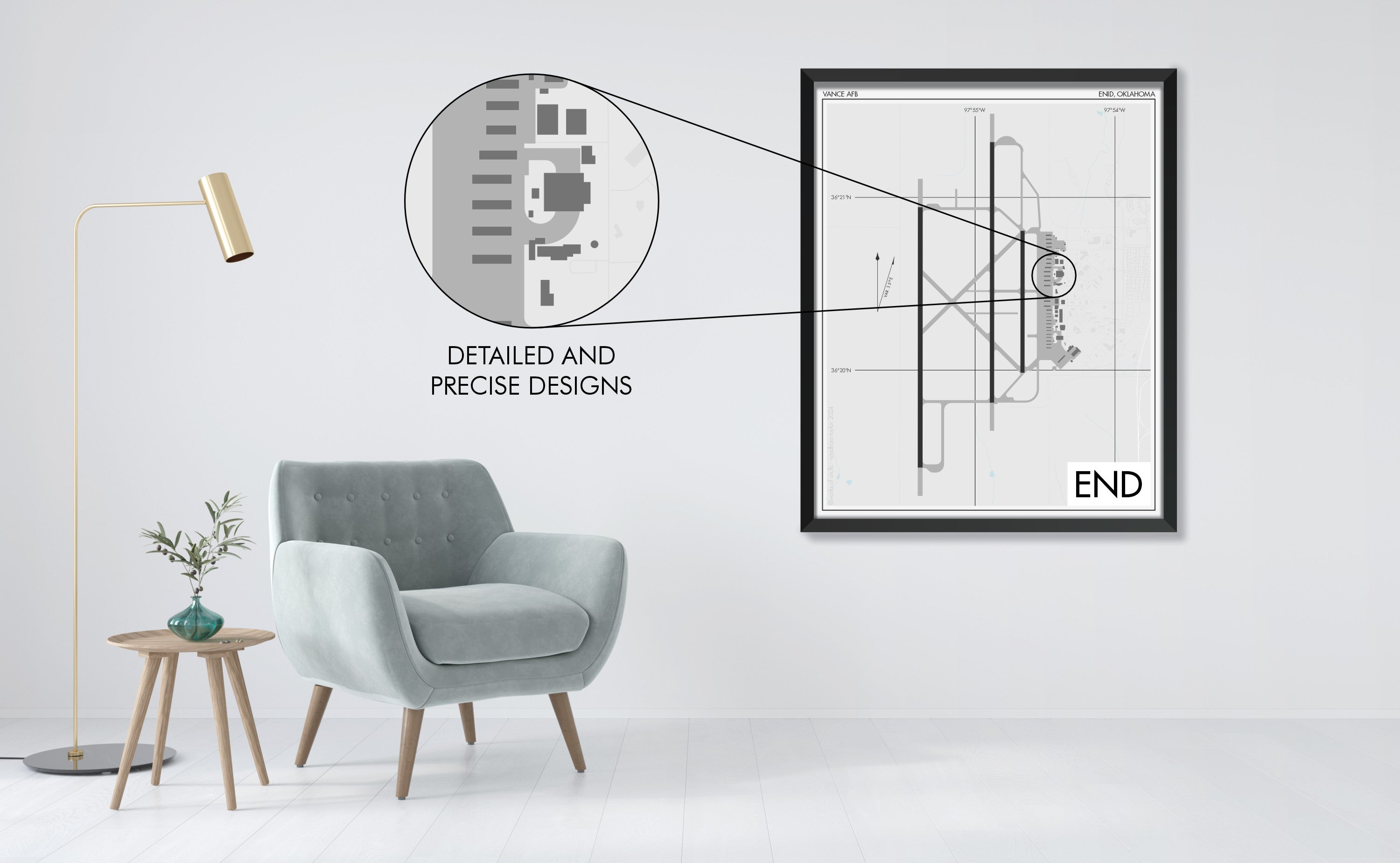 Vance AFB Airfield Diagram (END) Art Print