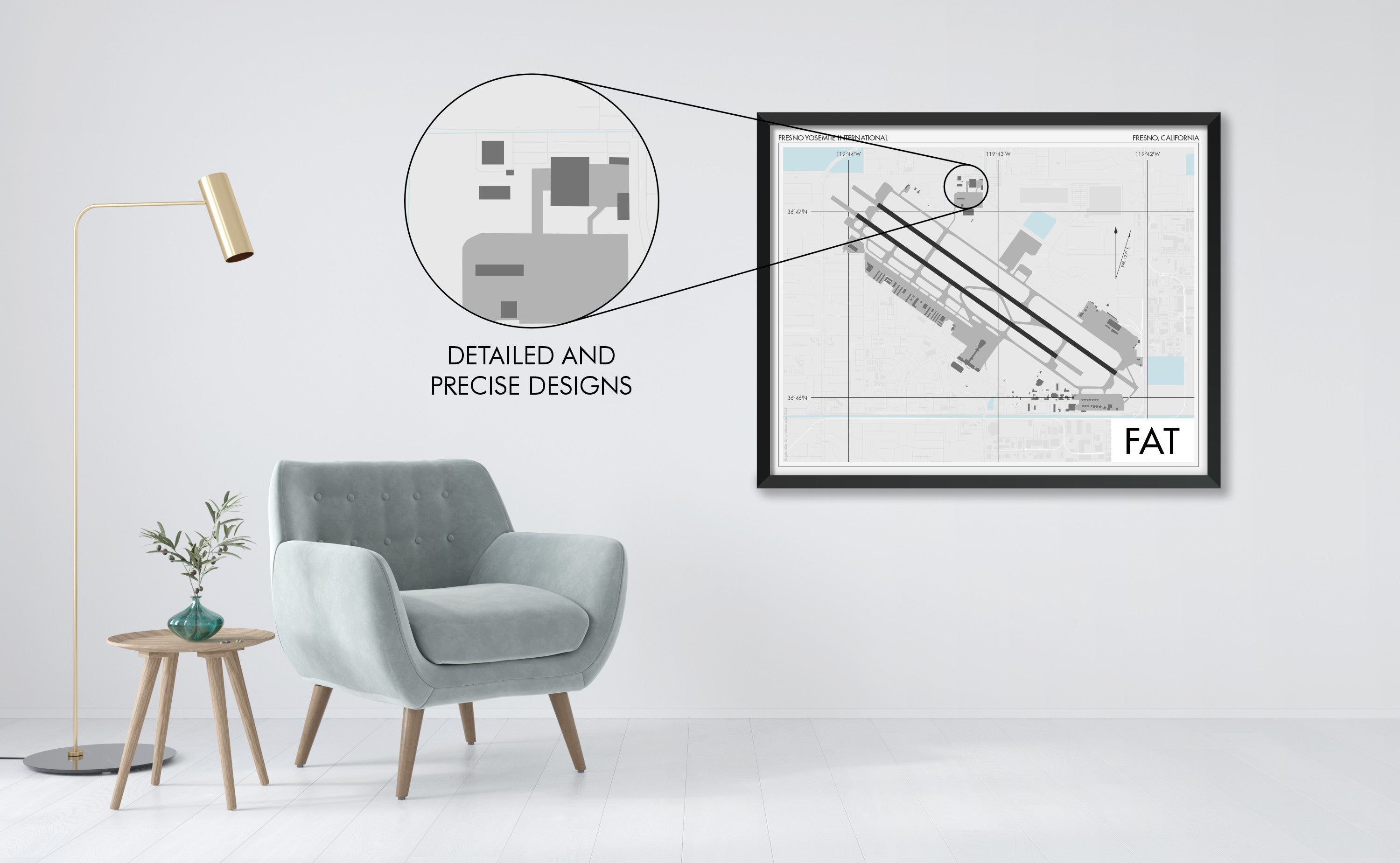 Fresno Yosemite International Airport (FAT) Art Print