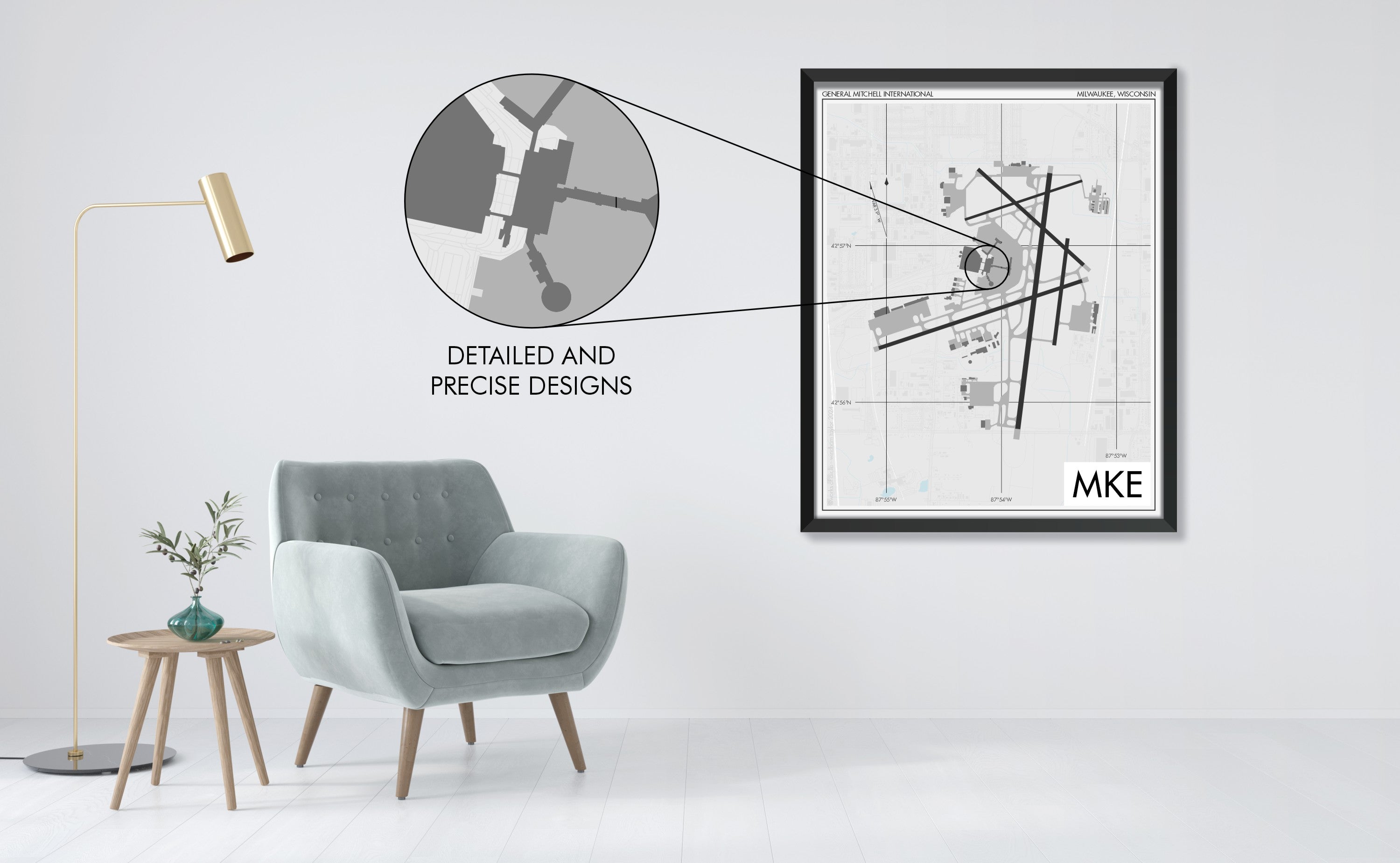 Milwaukee Mitchell International Airport (MKE) Art Print