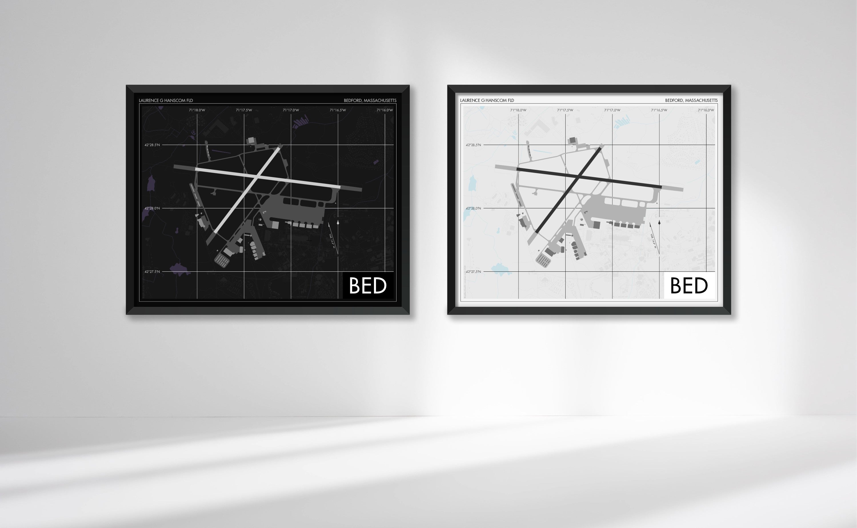 Hanscom Field Airport (BED) Airport Art Print